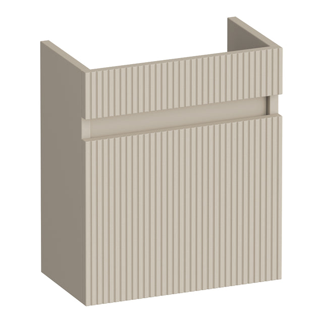 BRAUER Joy Wavy fonteinkast 40 met 1 deur greeploos rechtsdraaiend mat beige FO-JYW40RMB