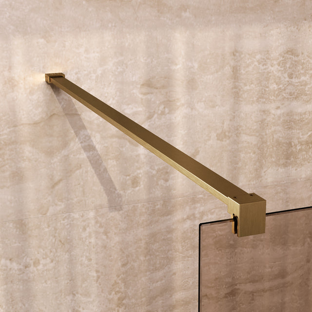BRAUER Oblivion inloopdouche brons glas 120x200 incl. glascoating PVD goud geborsteld GS-OBI1B120200GG