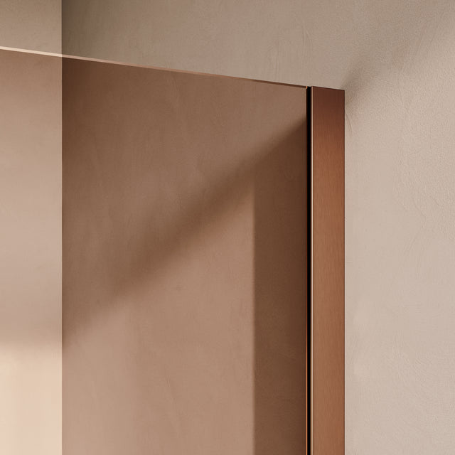BRAUER Oblivion inloopdouche brons glas 100x200 met zijwand 30 incl. glascoating PVD koper geborsteld GS-OBI2B10030200GK