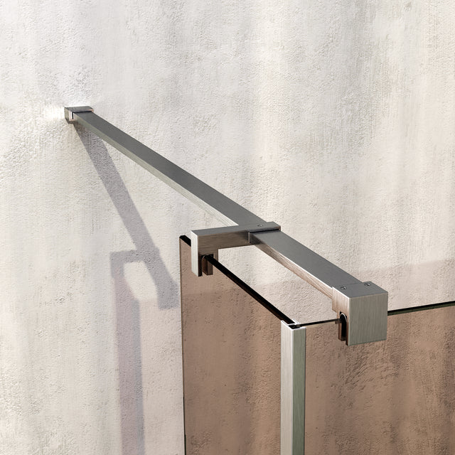 BRAUER Oblivion inloopdouche brons glas 100x200 met zijwand 30 incl. glascoating PVD RVS-kleurig geborsteld GS-OBI2B10030200NG