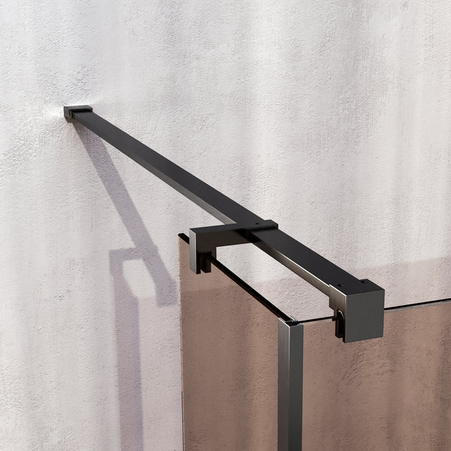 BRAUER Oblivion inloopdouche brons glas 90x200 met zijwand 30 incl. glascoating PVD gunmetal geborsteld GS-OBI2B9030200GM