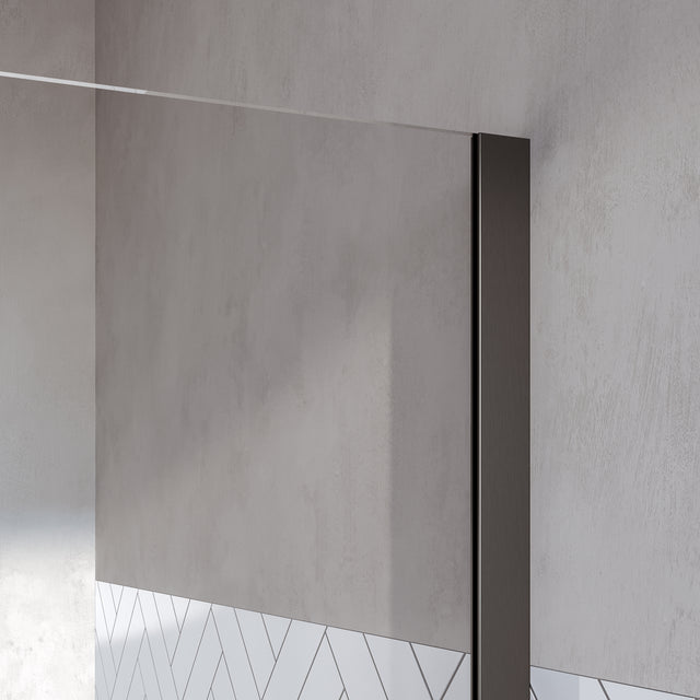 BRAUER Oblivion inloopdouche helder glas 100x200 met zijwand 40 incl. glascoating PVD gunmetal geborsteld GS-OBI2H10040200GM