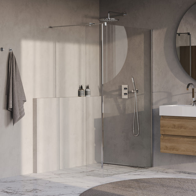 BRAUER Oblivion inloopdouche helder glas 110x200 met zijwand 40 incl. glascoating chroom GS-OBI2H11040200CE