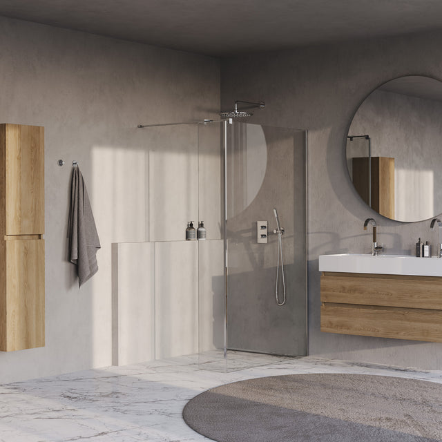 BRAUER Oblivion inloopdouche helder glas 120x200 met zijwand 40 incl. glascoating chroom GS-OBI2H12040200CE
