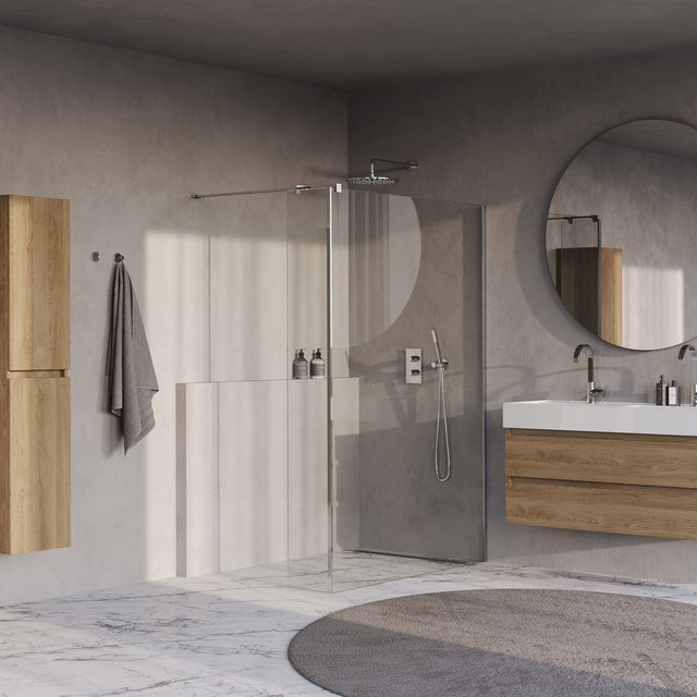 BRAUER Oblivion inloopdouche helder glas 140x200 met zijwand 40 incl. glascoating chroom GS-OBI2H14040200CE