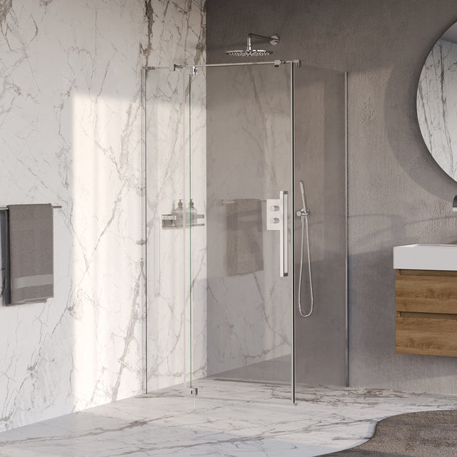 BRAUER Stellar douchecabine met draaideur helder glas 100x100x200 omkeerbaar incl. glascoating chroom GS-SRC1H100100200CE