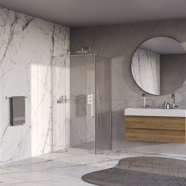 BRAUER Stellar douchecabine met draaideur helder glas 100x90x200 omkeerbaar incl. glascoating chroom GS-SRC1H10090200CE