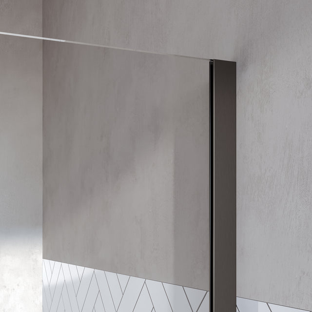 BRAUER Stellar douchecabine met draaideur helder glas 120x80x200 omkeerbaar incl. glascoating PVD gunmetal geborsteld GS-SRC1H12080200GM