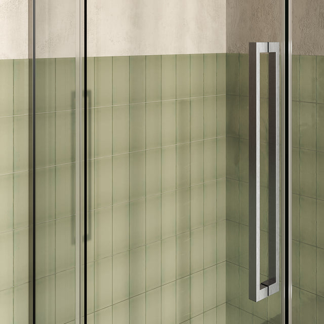 BRAUER Stellar douchecabine met draaideur helder glas 140x80x200 omkeerbaar incl. glascoating PVD RVS-kleurig geborsteld GS-SRC1H14080200NG