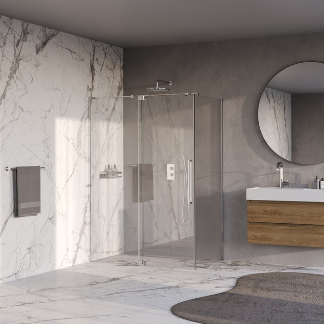 BRAUER Stellar douchecabine met draaideur helder glas 140x90x200 omkeerbaar incl. glascoating chroom GS-SRC1H14090200CE