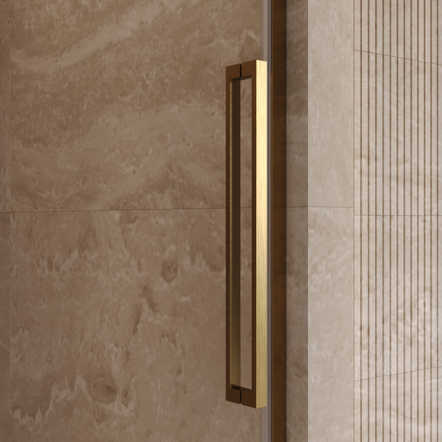 BRAUER Stellar nisdeur 2-delig draaiend helder glas 100x200 omkeerbaar incl. glascoating PVD goud geborsteld GS-SRN1H100200GG