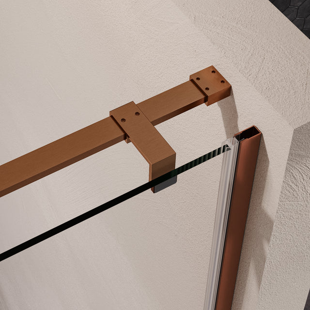 BRAUER Stellar nisdeur 2-delig draaiend helder glas 100x200 omkeerbaar incl. glascoating PVD koper geborsteld GS-SRN1H100200GK