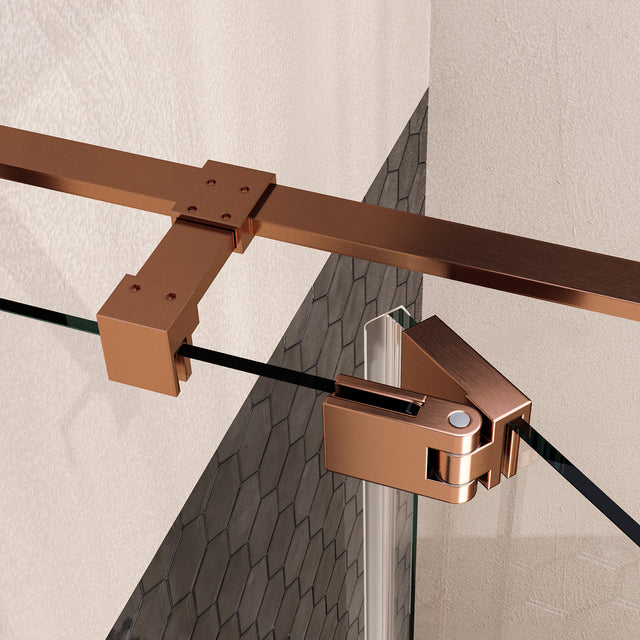 BRAUER Stellar nisdeur 2-delig draaiend helder glas 100x200 omkeerbaar incl. glascoating PVD koper geborsteld GS-SRN1H100200GK