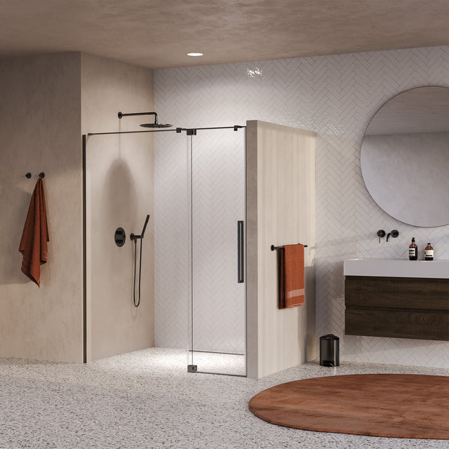 BRAUER Stellar nisdeur 2-delig draaiend helder glas 140x200 omkeerbaar incl. glascoating PVD gunmetal geborsteld GS-SRN1H140200GM
