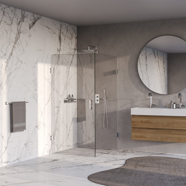 BRAUER Void douchecabine met draaideur helder glas 100x120x200 incl. glascoating chroom GS-VOC1H100120200CE