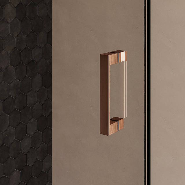 BRAUER Void douchecabine met draaideur helder glas 100x120x200 incl. glascoating PVD koper geborsteld GS-VOC1H100120200GK