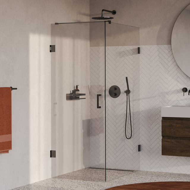 BRAUER Void douchecabine met draaideur helder glas 80x120x200 incl. glascoating PVD gunmetal geborsteld GS-VOC1H80120200GM