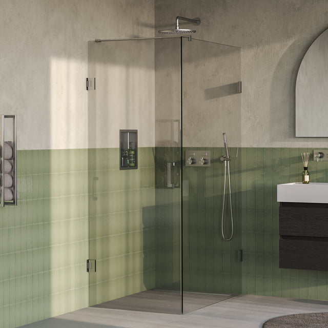 BRAUER Void douchecabine met draaideur helder glas 80x120x200 incl. glascoating PVD RVS-kleurig geborsteld GS-VOC1H80120200NG