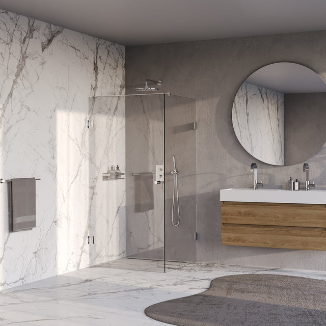 BRAUER Void Carving douchecabine met draaideur helder glas 100x100x200 incl. glascoating chroom GS-VOCC1H100100200CE