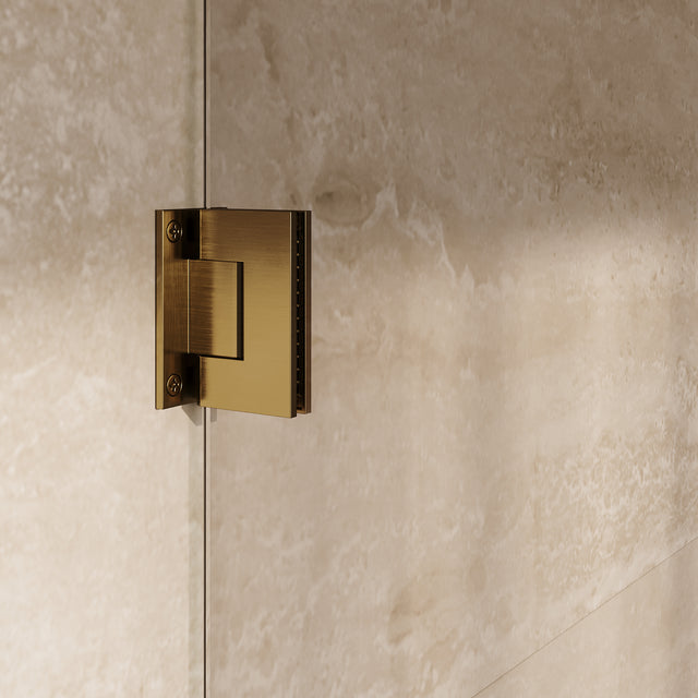 BRAUER Void Carving douchecabine met draaideur helder glas 100x100x200 incl. glascoating PVD goud geborsteld GS-VOCC1H100100200GG