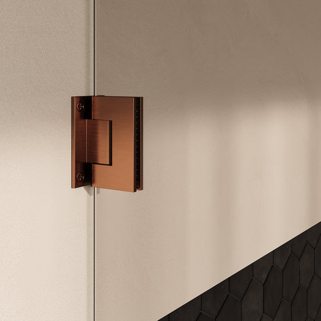 BRAUER Void Carving douchecabine met draaideur helder glas 100x100x200 incl. glascoating PVD koper geborsteld GS-VOCC1H100100200GK