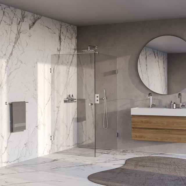 BRAUER Void Carving douchecabine met draaideur helder glas 100x120x200 incl. glascoating chroom GS-VOCC1H100120200CE