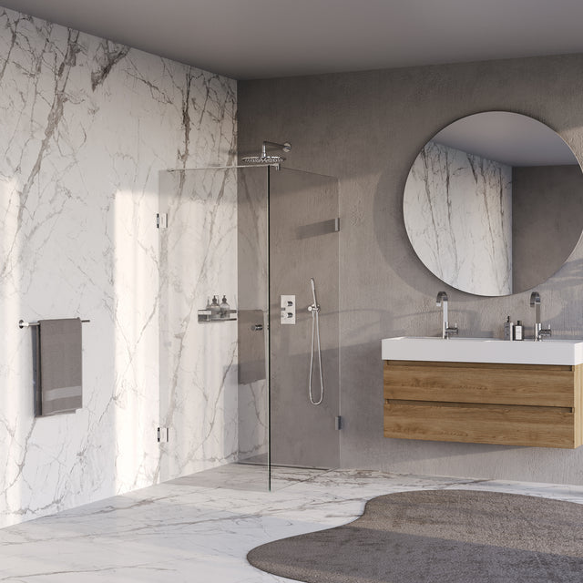 BRAUER Void Carving douchecabine met draaideur helder glas 80x120x200 incl. glascoating chroom GS-VOCC1H80120200CE