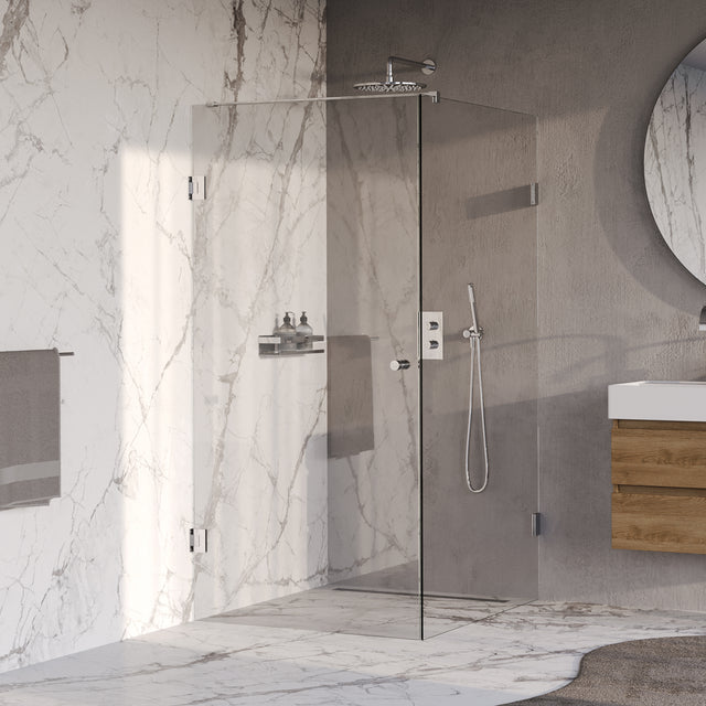 BRAUER Void Carving douchecabine met draaideur helder glas 90x120x200 incl. glascoating chroom GS-VOCC1H90120200CE