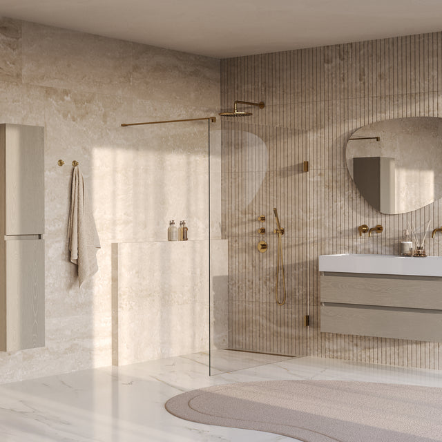 BRAUER Void inloopdouche helder glas 140x200 incl. glascoating PVD goud geborsteld GS-VOI1H140200GG