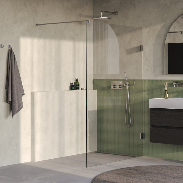 BRAUER Void inloopdouche helder glas 140x200 incl. glascoating PVD RVS-kleurig geborsteld GS-VOI1H140200NG