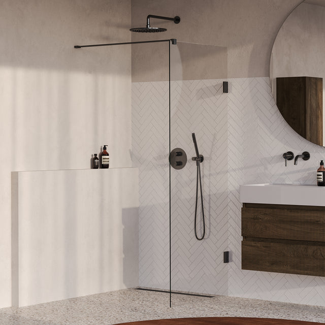 BRAUER Void inloopdouche helder glas 80x200 incl. glascoating PVD gunmetal geborsteld GS-VOI1H80200GM