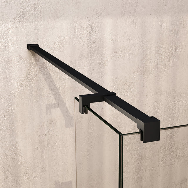 BRAUER Void inloopdouche helder glas 120x200 met 40 zijwand incl. glascoating mat zwart GS-VOI2H12040200MZ