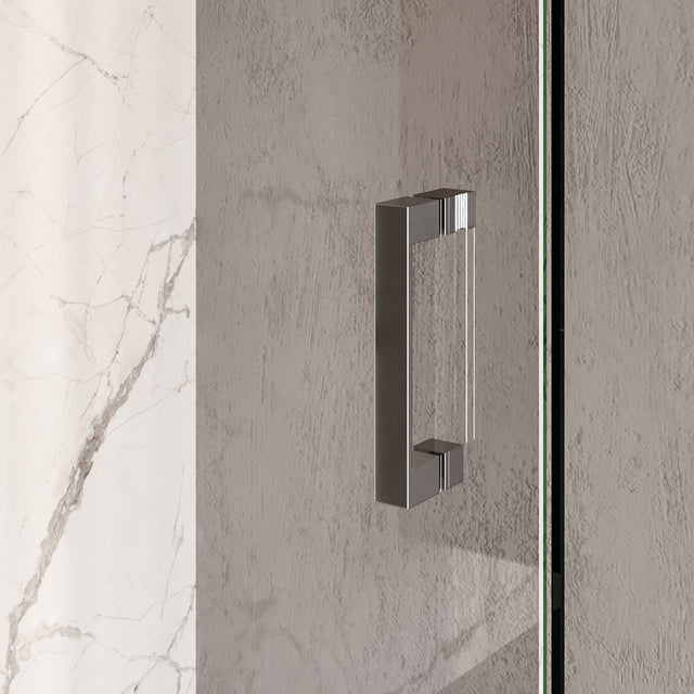 BRAUER Void nisdeur 2-delig helder glas 90x200 omkeerbaar met draaideur 60 aan muur incl. glascoating chroom GS-VON2H6030200CE