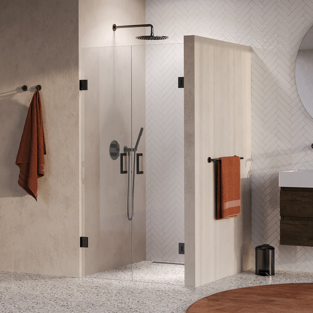 BRAUER Void pendeldeuren helder glas 100x200 incl. glascoating PVD gunmetal geborsteld GS-VON4H100200GM