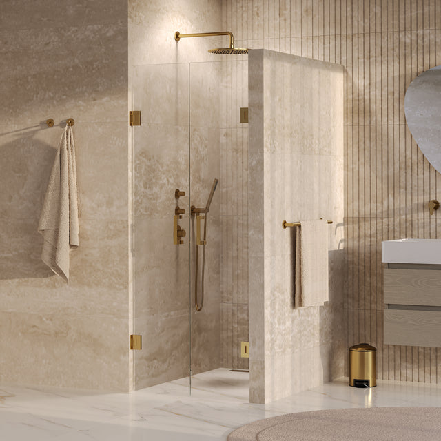 BRAUER Void pendeldeuren helder glas 60x200 incl. glascoating PVD goud geborsteld GS-VON4H60200GG