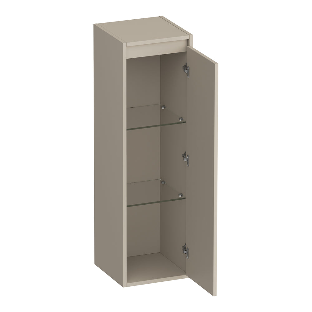 BRAUER Adore hoge kast 120 met 1 deur greeploos rechtsdraaiend mat beige HK-AD120RMB