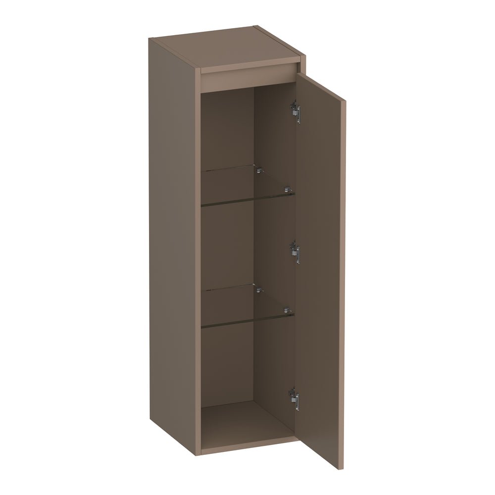 BRAUER Adore hoge kast 120 met 1 deur greeploos rechtsdraaiend mat mokka HK-AD120RMM