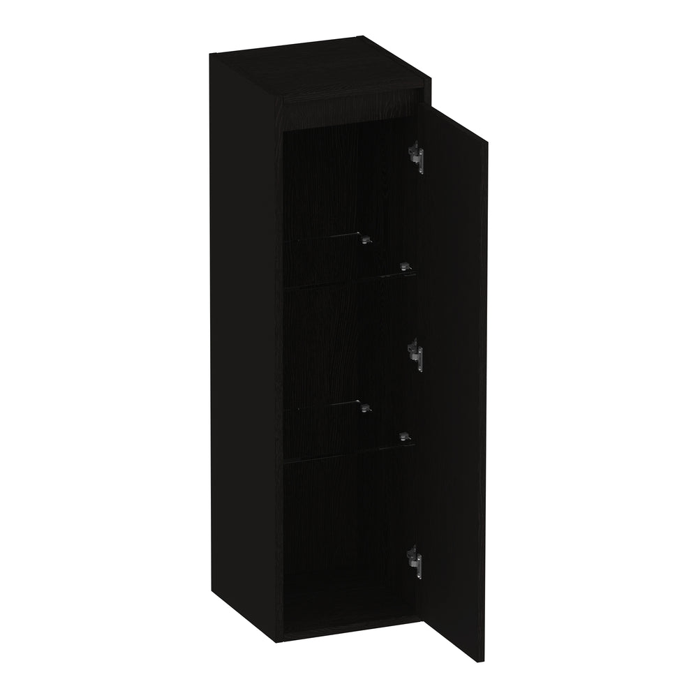 BRAUER Adore hoge kast 120 met 1 deur greeploos rechtsdraaiend Timber Black HK-AD120RTB