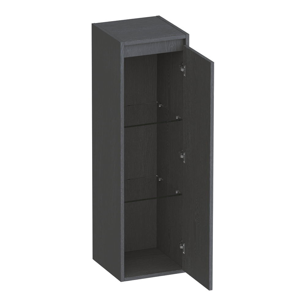 BRAUER Adore hoge kast 120 met 1 deur greeploos rechtsdraaiend Timber Grey HK-AD120RTG