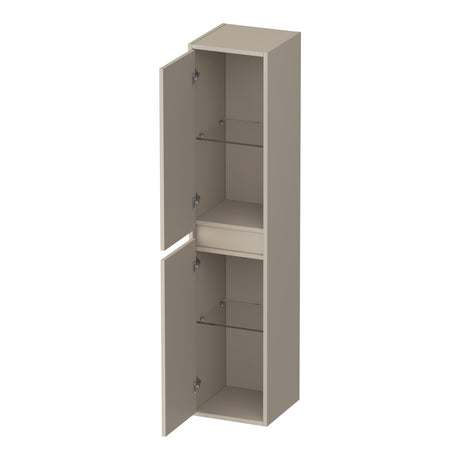 BRAUER Adore hoge kast 160 met 2 deuren greeploos links- of rechtsdraaiend mat beige HK-AD160MB