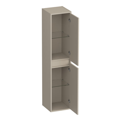 BRAUER Adore hoge kast 160 met 2 deuren greeploos links- of rechtsdraaiend mat beige HK-AD160MB