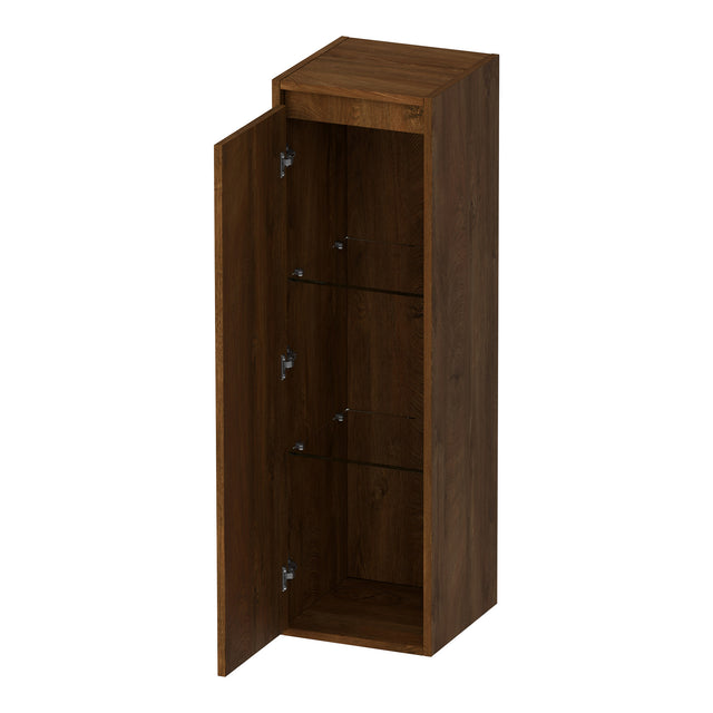 BRAUER Adore Wavy hoge kast 120 met 1 deur greeploos linksdraaiend Forest Cacao HK-ADW120LFC