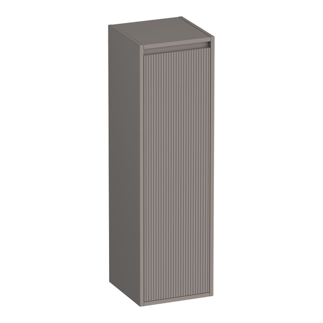 BRAUER Adore Wavy hoge kast 120 met 1 deur greeploos linksdraaiend mat taupe HK-ADW120LMT