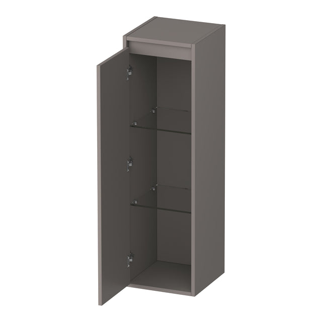 BRAUER Adore Wavy hoge kast 120 met 1 deur greeploos linksdraaiend mat taupe HK-ADW120LMT