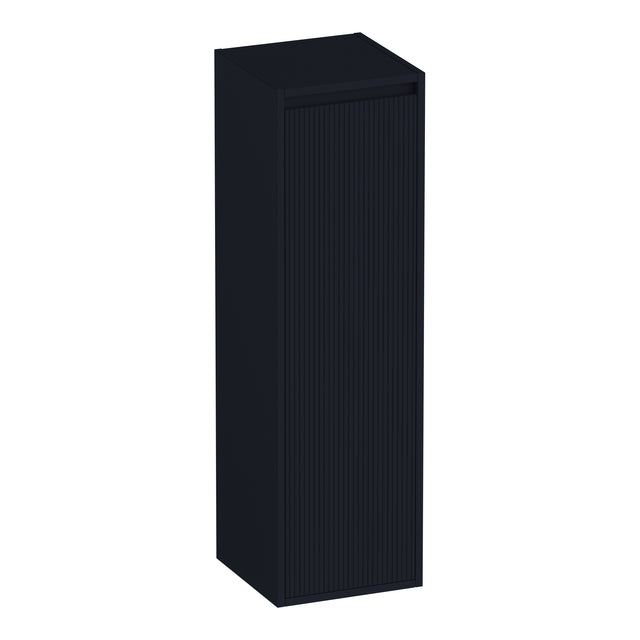 BRAUER Adore Wavy hoge kast 120 met 1 deur greeploos linksdraaiend mat zwart HK-ADW120LMZ