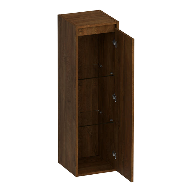 BRAUER Adore Wavy hoge kast 120 met 1 deur greeploos rechtsdraaiend Forest Cacao HK-ADW120RFC