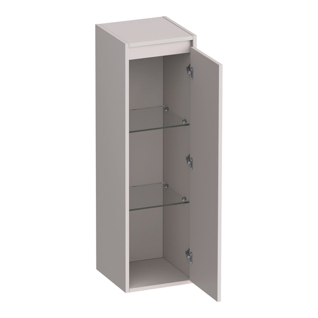 BRAUER Adore Wavy hoge kast 120 met 1 deur greeploos rechtsdraaiend mat zand HK-ADW120RMS