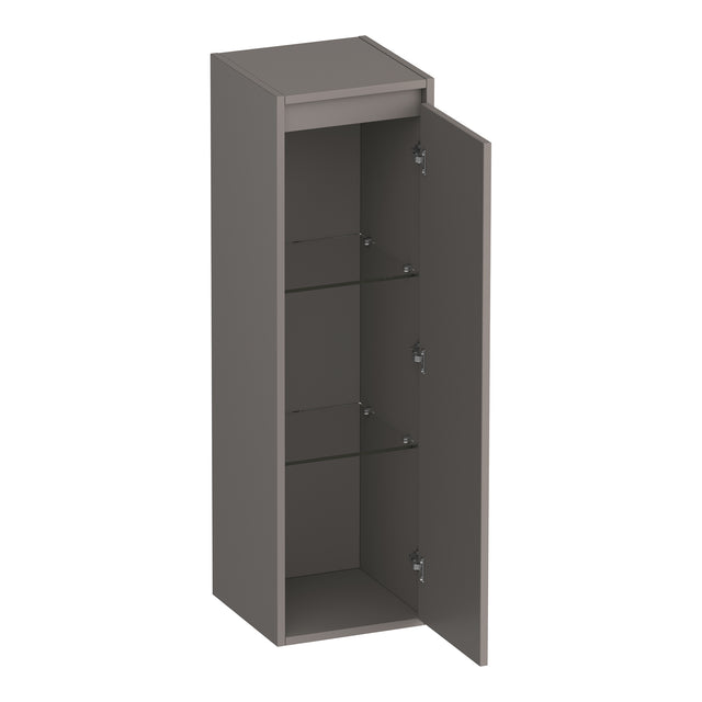 BRAUER Adore Wavy hoge kast 120 met 1 deur greeploos rechtsdraaiend mat taupe HK-ADW120RMT