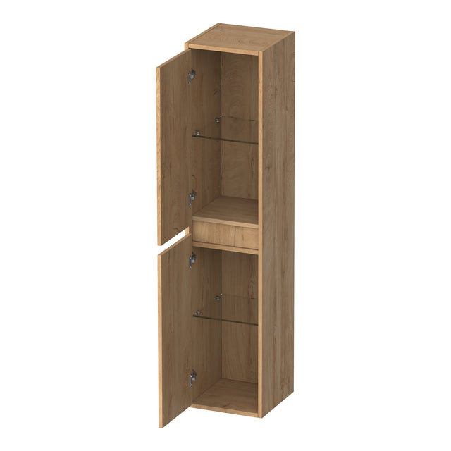 BRAUER Adore Wavy hoge kast 160 met 2 deuren greeploos links- of rechtsdraaiend Forest Tan HK-ADW160FT