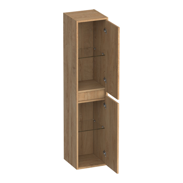 BRAUER Adore Wavy hoge kast 160 met 2 deuren greeploos links- of rechtsdraaiend Forest Tan HK-ADW160FT